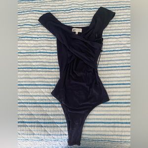 By The Way criss cross bodysuit. Navy blue, NWT, XXS